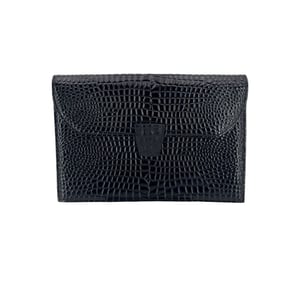 Vintage-Clutch aus Leder von Yves Saint Laurent, geprägt