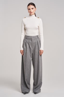 BENU Weißer Damen Merinowolle Rollkragenpullover