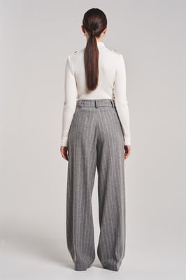 BENU Weißer Damen Merinowolle Rollkragenpullover