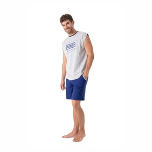 Herren Sommer Kurzarm Schlafanzug mit weiten Armausschnitten MU19