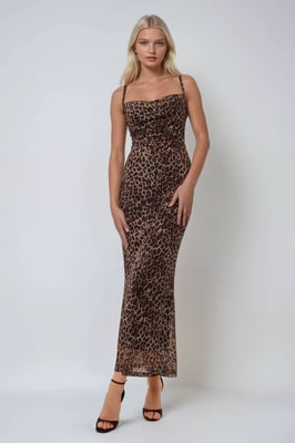 Bedrucktes Bodycon-Maxi-Kleid