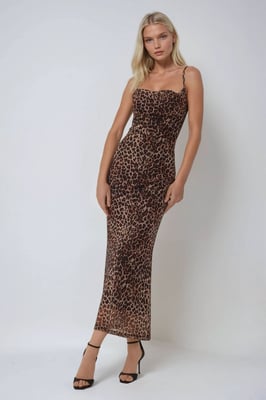 Bedrucktes Bodycon-Maxi-Kleid
