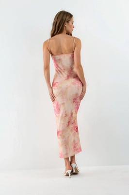Halsausschnitt gemustertes Maxikleid