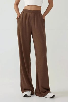 Weite leg Textur Strickhosen