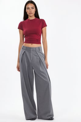 Hochtaillierte weite Palazzo-Hose