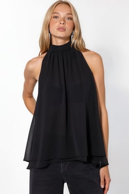 Halterneck ärmellose Bluse