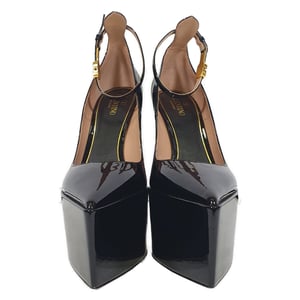 Valentino Garavani Tan-Go 165 Plateau-Pumps aus schwarzem Lackleder