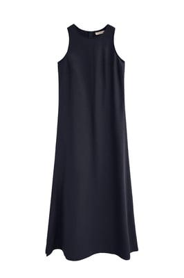 Ärmelloses Cotolino-Kleid marineblau mit Polo Club Logo