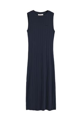 Ärmelloses Kleid marineblau aus Rippstoff mit Polo Club Logo