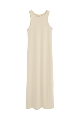 Kleid aus rustikalem Strickstoff cremefarben mit Polo Club Logo