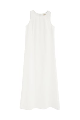 Ärmelloses Cotolino-Kleid weiß mit Polo Club Logo