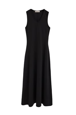 Ärmelloses Kleid marineblau mit V-Ausschnitt und Polo Club Logo