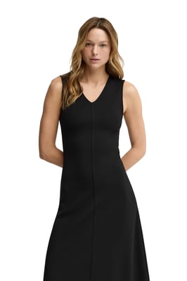 Ärmelloses Kleid marineblau mit V-Ausschnitt und Polo Club Logo