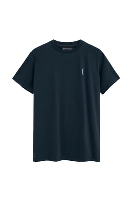 Kurzärmliges T-Shirt marineblau mit gummiertem Rigby Go Logo