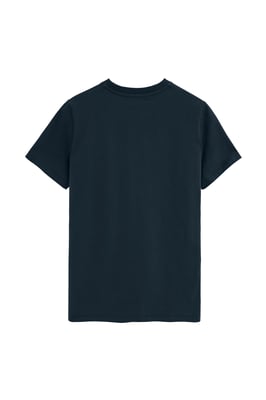 Kurzärmliges T-Shirt marineblau mit gummiertem Rigby Go Logo
