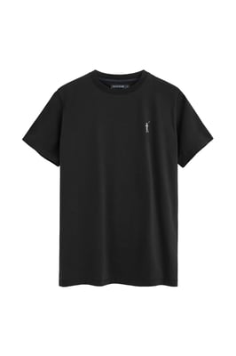 Kurzärmliges T-Shirt schwarz mit gummiertem Rigby Go Logo