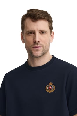 Kurzärmliges T-Shirt marineblau mit maritimem Polo Club Logo