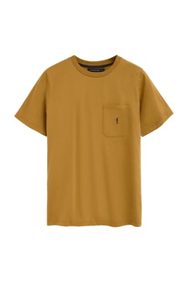 T-Shirt senfgelb mit Brusttasche und Rigby Go Logo