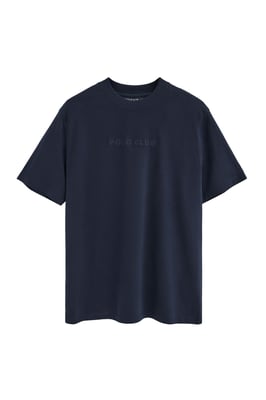 T-Shirt marineblau im Loose Fit mit Polo Club Stickerei