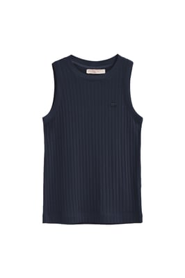 Ärmelloses T-Shirt marineblau aus Rippstoff mit Polo Club Logo