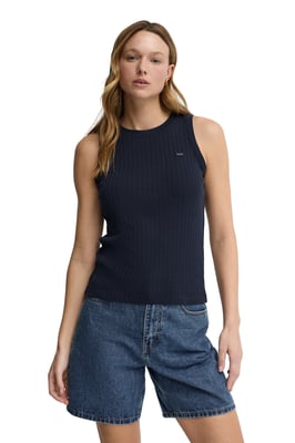 Ärmelloses T-Shirt marineblau aus Rippstoff mit Polo Club Logo