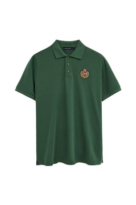 Poloshirt flaschengrün im Regular Fit mit maritimem Polo Club Patch