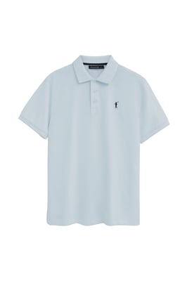 Kurzärmliges Poloshirt hellblau mit gesticktem Rigby Go Logo