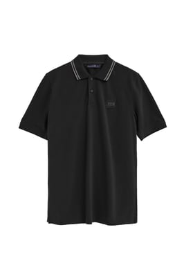 Kurzärmliges Poloshirt schwarz mit Polo Club Patch