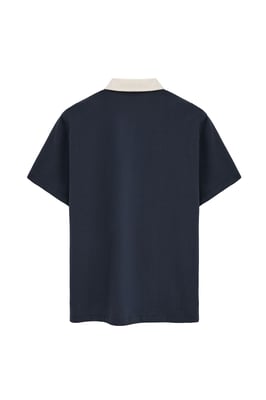 Rugby-Poloshirt marineblau mit Polo Club Stickerei