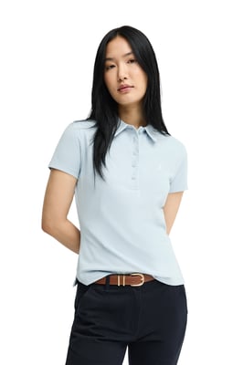 Kurzärmliges Poloshirt hellblau mit Rigby Go Stickerei im Slim Fit