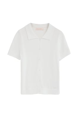 Kurzärmliger Cardigan weiß mit Polo Club Logo