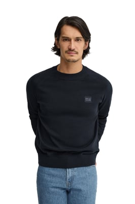 Cotolino-Pullover marineblau mit Raglanärmeln und Polo Club Logo