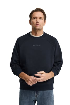 Sweatshirt marineblau im Relaxed Fit mit gummiertem Polo Club Logo