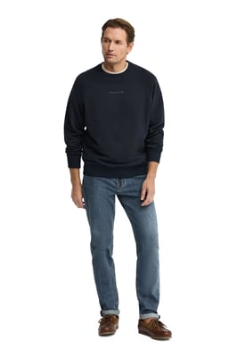Sweatshirt marineblau im Relaxed Fit mit gummiertem Polo Club Logo