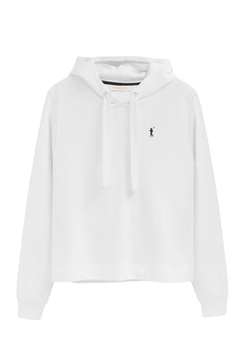 Sweatshirt weiß im Regular Fit mit Kapuze und Rigby Go Logo