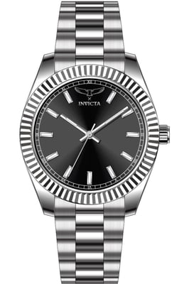 Invicta Specialty 69014 Herrenarmbanduhr - Quartz Uhrwerk - Edelstahl mit schwarzem Zifferblatt - 40 mm
