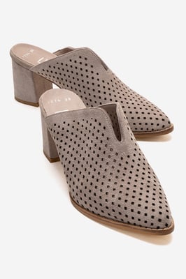Toen Leder Blockabsatz Pantolette