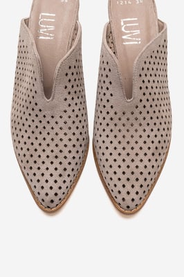 Toen Leder Blockabsatz Pantolette