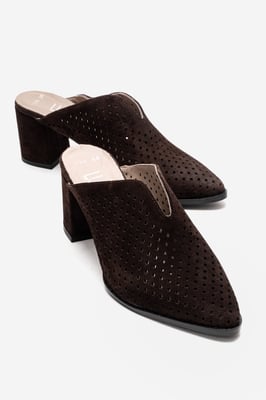 Toen Leder Blockabsatz Pantolette