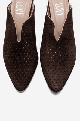 Toen Leder Blockabsatz Pantolette