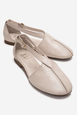 Fable Leder Ballerina mit Seitlichem Ausschnitt