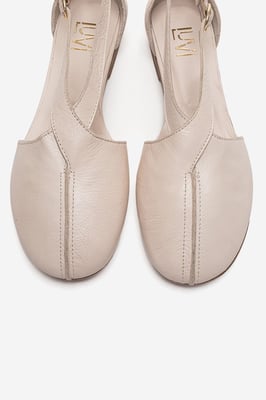 Fable Leder Ballerina mit Seitlichem Ausschnitt