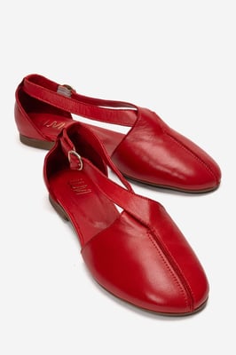 Fable Leder Ballerina mit Seitlichem Ausschnitt
