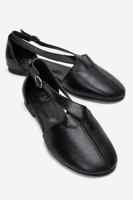 Fable Leder Ballerina mit Seitlichem Ausschnitt