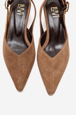 Dioris Leder-Slingback-Kitten-Heel-Pumps