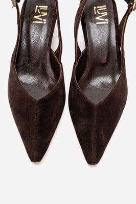Dioris Leder-Slingback-Kitten-Heel-Pumps