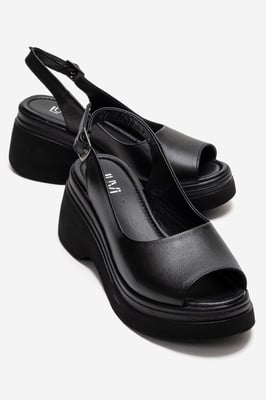 Laure Leder-Keilsandalette