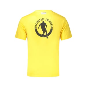 Bikkembergs Gelbes Baumwoll-Herren-T-Shirt