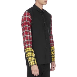 Comme Des Garçons Schwarzes Baumwollmusterhemd