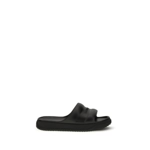 Moncler Schwarze Gummi Flache Sandalen